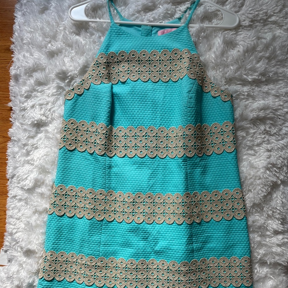 Teal and Gold Lilly Pulitzer Dress